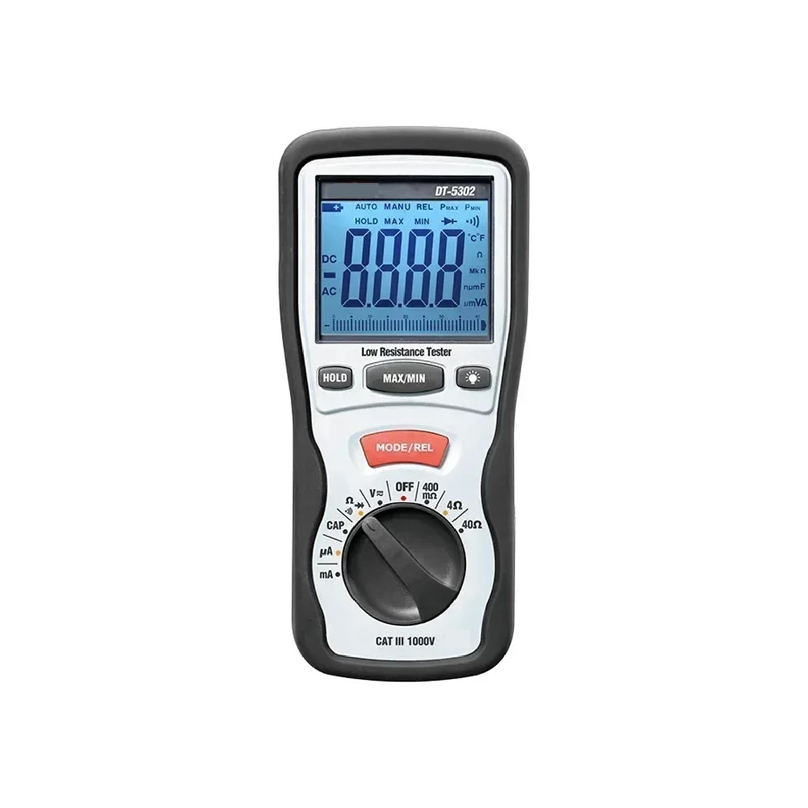 Probador Megger Probador digital de resistencia aislamiento DT-5302 con alta precisión, puesta a tierra profesional, cuatro cables baja