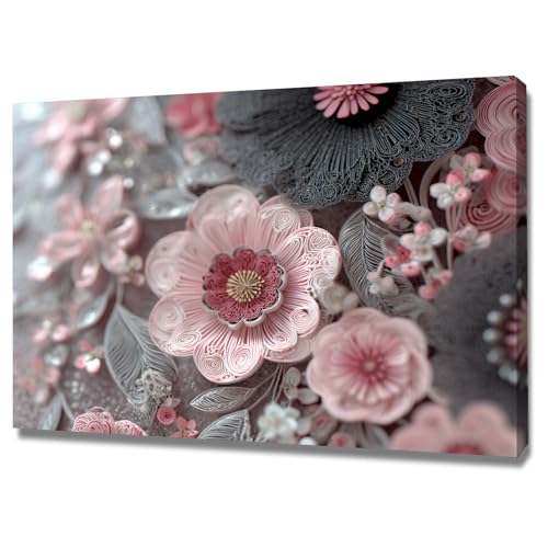 Mural en Toile de Fleur Rose pour Rompre la Monotonie des Murs Vides