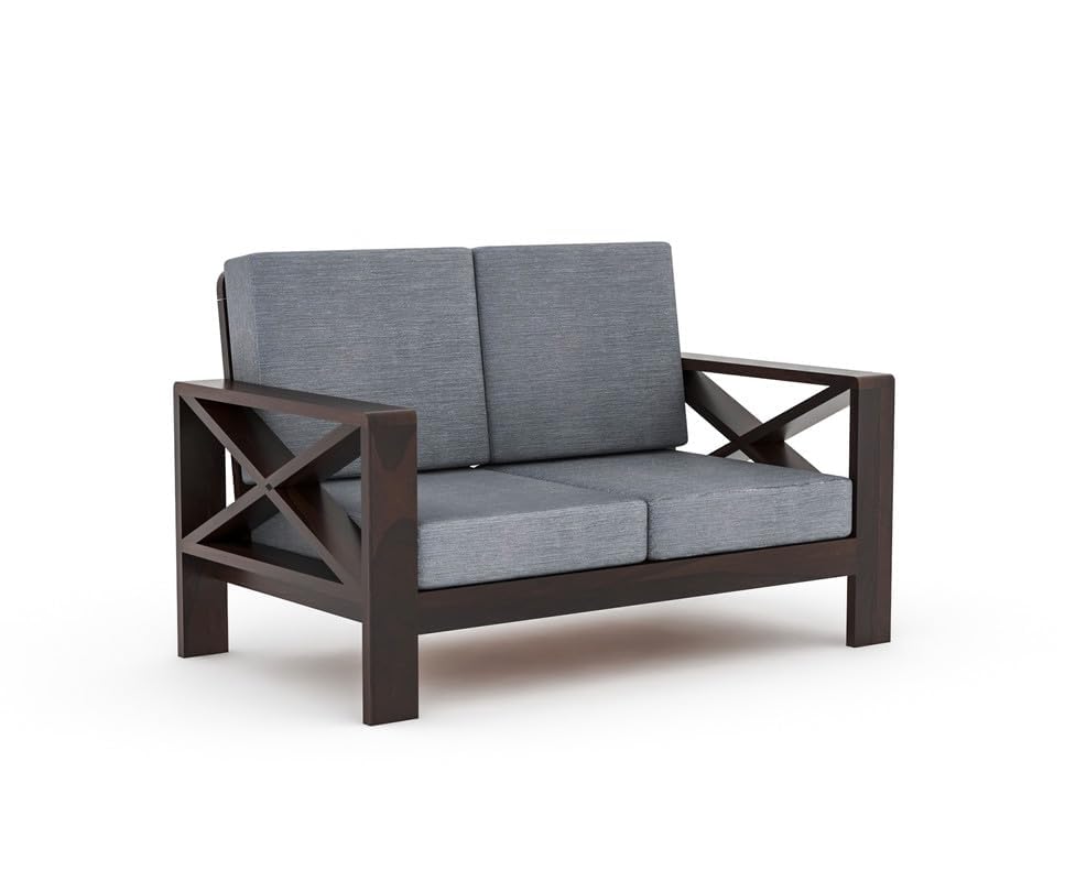 Image of Sheesham Solid Wood 7 Seater Sofa Set for Living Room(7 Seater) (Walnut)
