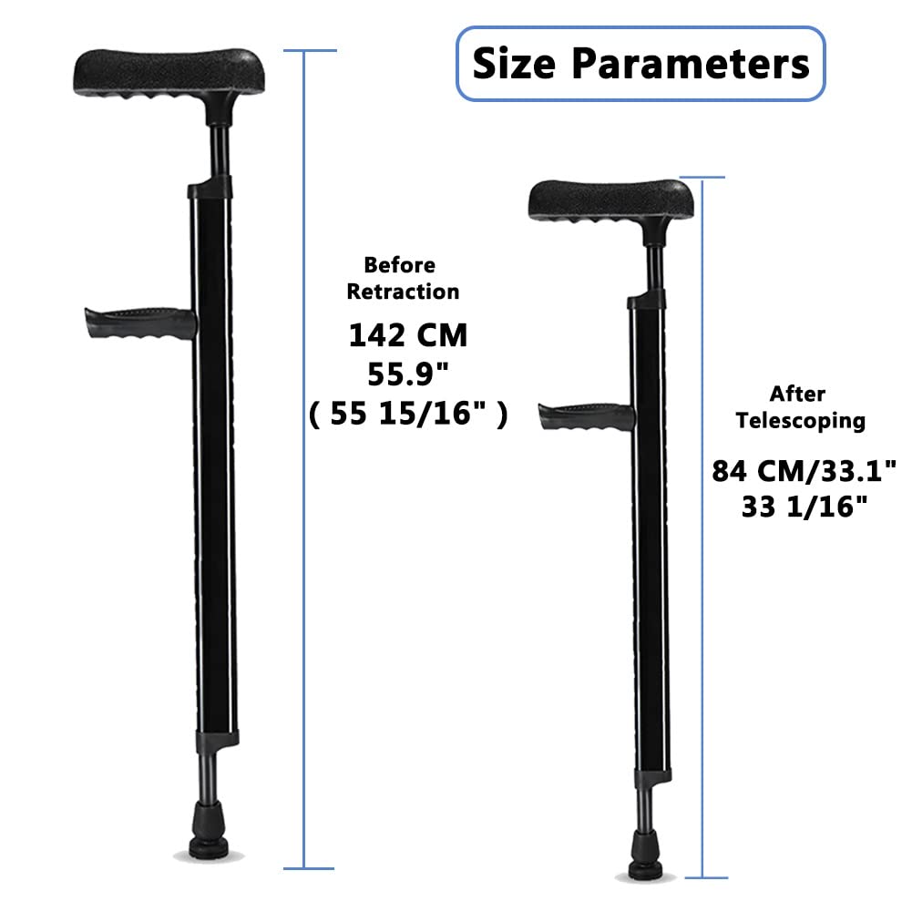 Ascelle, Altezza stampella 56"-33", Camminata per Donna Regolabile, Adatta per Altezze 4'7"-6'2"