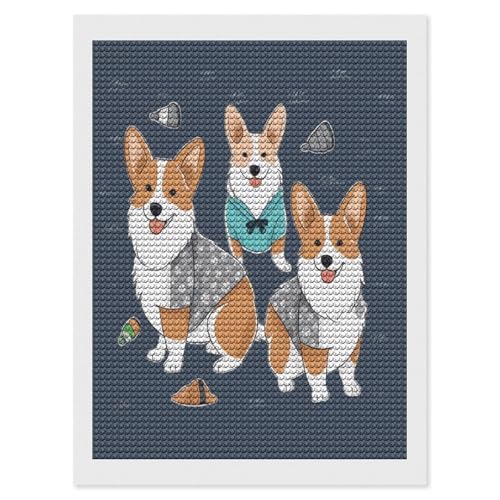 Arte de gemas personalizadas de Corgi para decorar la sala de estar con estilo