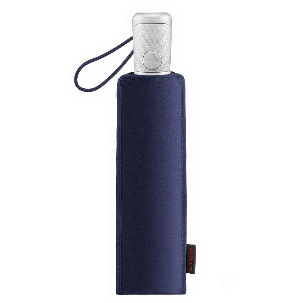 Samsonite Alu Drop S - Safe 3 Section Auto Open Close Regenschirm, 28.5 cm, Indigo Blue