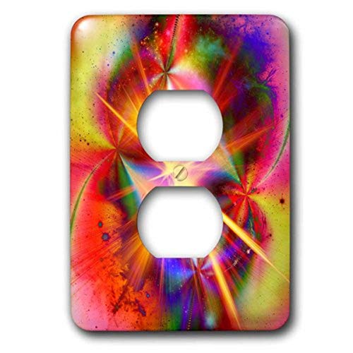 Plaque double prise 3drose LSP 164883 robuste au graphisme abstrait résistant