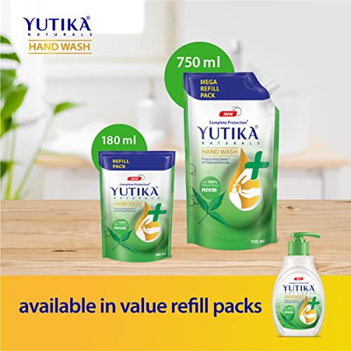 Image of Yutika 100% Natural Extract Complete Protection Handwash Super Saver Refill Pack with a pH Balanced Formula, Neem Fragrance Liquid Soap Refill, 750ml