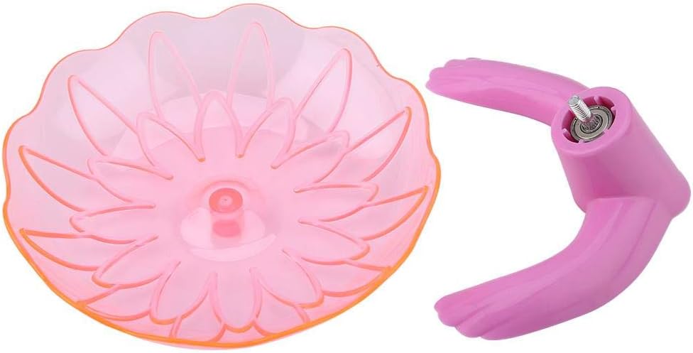 Goick Disco para Correr de hámster-Disco para Correr de plástico para hámster UFO Rueda de Fitness Juguete para Mascotas Rueda de platillo para Correr(Rosado)