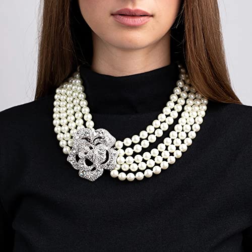 Kenneth Jay Lane 5-Strand Crystal Flower "Audrey Hepburn" Necklace2