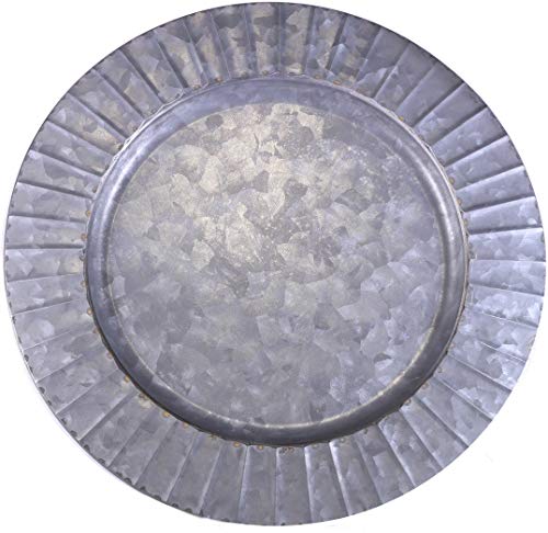 Circleware Entertainment Ribbed Charger Dinner, Set of 4 Dinnerware Hard Plain Plastic Plates, Classic Round All Occasion Dishes, Limited Edition Home & Kitchen Food Service Decor, 13 Circleware Entertainment Ribbed Charger Dinner, Set of 4 Dinnerware Hard Plain Plastic Plates, Classic Round All Occasion Dishes, Limited Edition Home & Kitchen Food Service Decor, 13