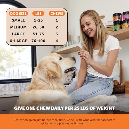 Senior Hemp Hip & Joint Support, Hemp for Dogs, Mobility Support for Senior Dogs, Glucosamine, Collagen, MSM, Green Lipped Mussel, Helps Discomfort (Peanut Butter, 90)