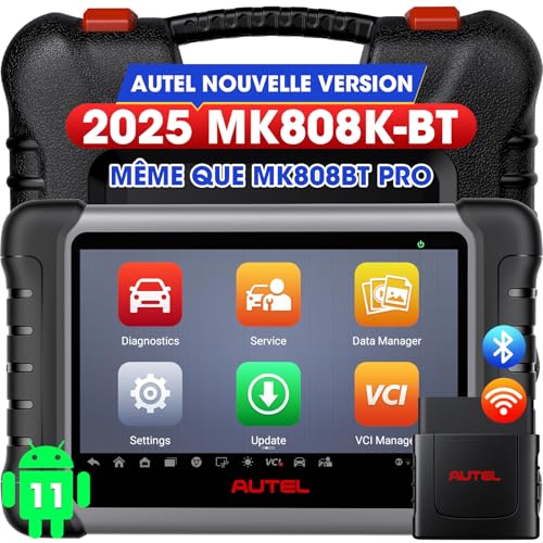 Autel MaxiCOM MK808K-BT OBD2 diagnostikenhet som MK808BT Pro 2024 dubbelriktad förstärkning av MK808S MX808S, BT Ver. av MX900, aktiv test, 28 tjänst, alla systemskanningsverktyg, batteritest