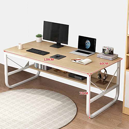 Bureau d'ordinateur avec étagères table informatique et bureau de gaming avec cadre en métal