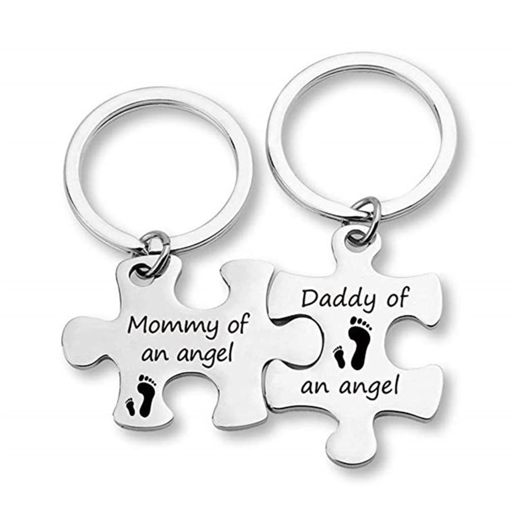 Miscarriage Keepsake for Infant Loss Sympathy Remembrance Keyring Mommy of an Angel Puzzle Keyrings Set