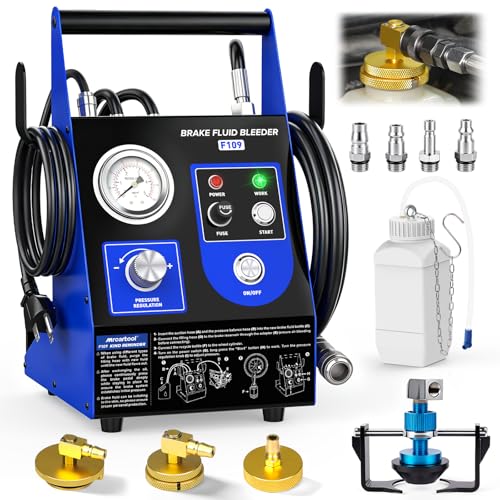 BELEY Automatic Brake Bleeder Kit for Toyota Honda & Universal Adapter 110V One Person Electric Brake Fluid Bleeder with 4 Master Cylinder Adapters Airless Brake and Clutch Pressure Bleeding System