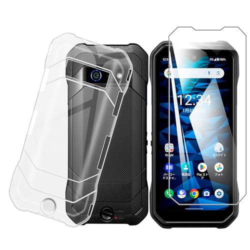 �y1���K���X�t�B����+1��TPU �V���R�� �P�[�X�zFor ���Z�� kyocera DuraForce EX KY-51D KC-S703 �p�̃K���X�t�B���� For DuraForce EX �p�̃t�B���� �����K���X �ی�t�B���� For DuraFor