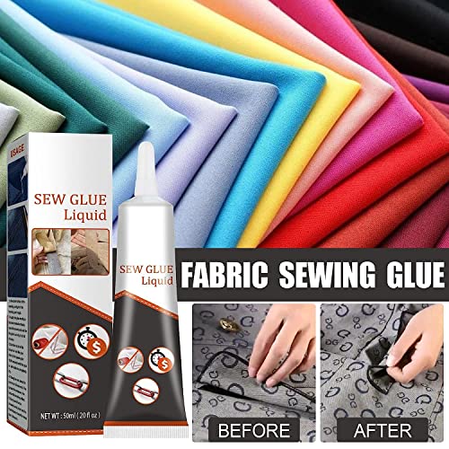 50Ml Cloth Repair Sew Glue, 2023 New Instant Permanent Washable Clothing Fabric Adhesive Glue, Quick Dry Multi Liquid Bonding Stitch Tear Mender Fabric Glue Suit For All Fabrics, Leather, Shoes. #TOP4
