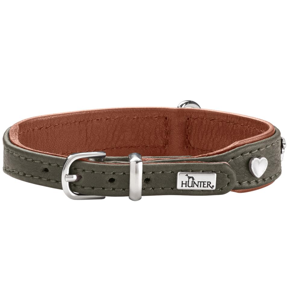 HUNTER MÜNCHEN Mini Dog Collar Cognac/Black for Small Dogs and Puppies Leather Elegant Costume Details Soft and Robust Fur Friendly Luxurious Sustainable Made in Germany Size: 27 - Image 2