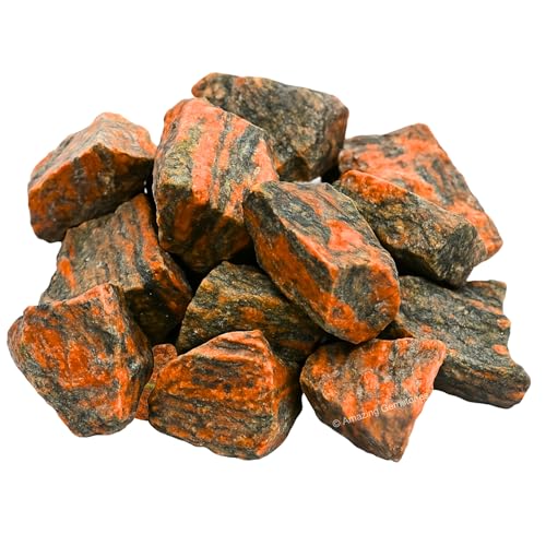 Image of Amazing Gemstone 2 Pieces Unakite Raw Crystals and Healing Stones, Natural Rocks for Tumbling and DIY Raw Stones and Crystals