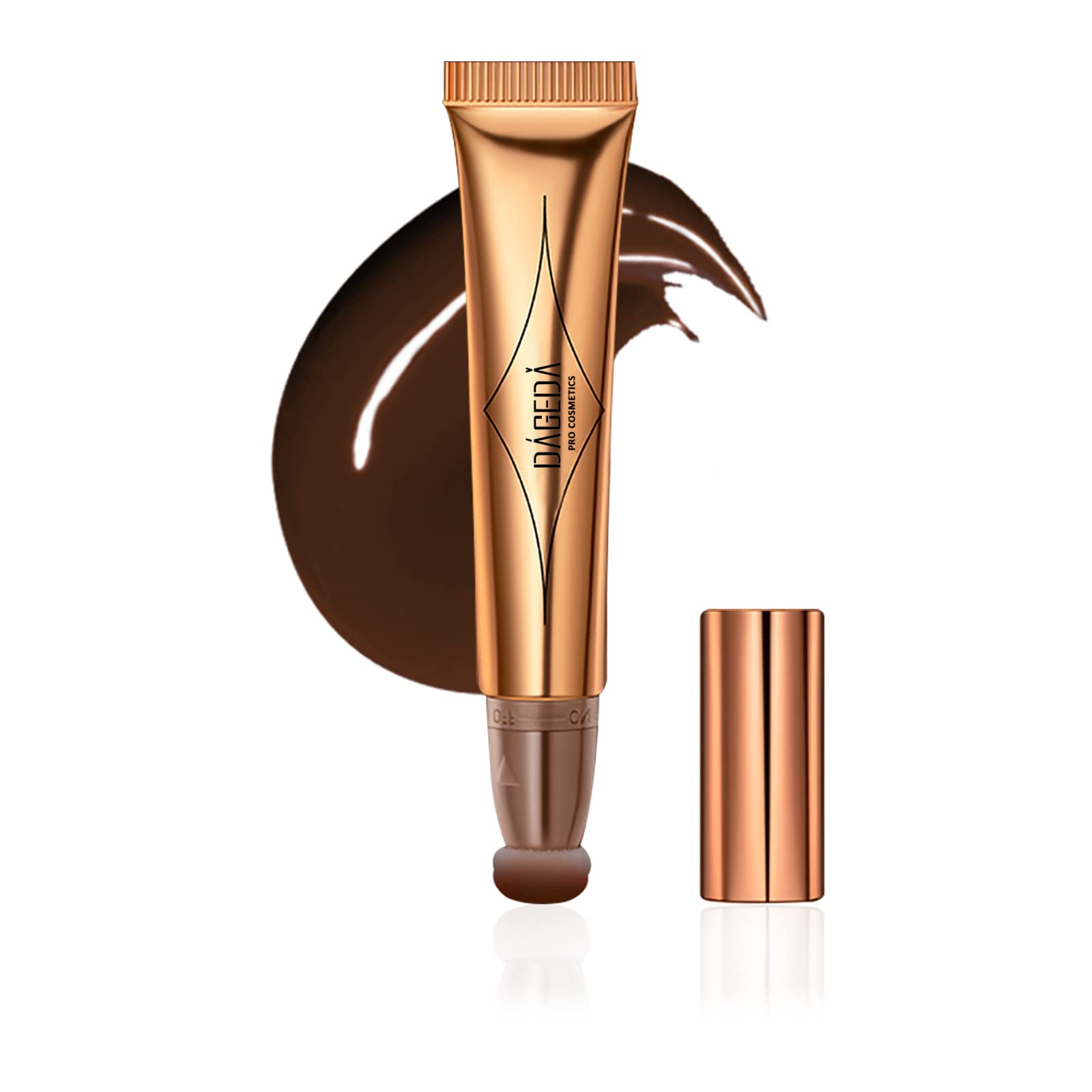 DAGEDA Contour Beauty Women Wand, Liquid Face Concealer Pen, Smooth Creamy Matte Finish Liquid Contour Stick with Soft Cushion Applicator, Blendable Waterproof Face Contouring Makeup, 0.53oz (#08)