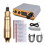 Biomaser CTG003 Tattoo Machine Dispositivo Rotatorio Profesional para Tatuaje 4.5W Potente Moter Tattoo Pen Machine Rotary Device Supplies Con Fuente de Alimentación (Dorado)