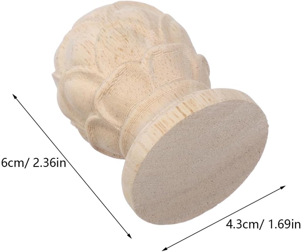 Levemolo Wood Finials for Home Decor and Curtain Rods Pineapple Carved Wooden Finial 4x6cm Indoor Furniture Decorative for Window Treatment and DIY Crafts