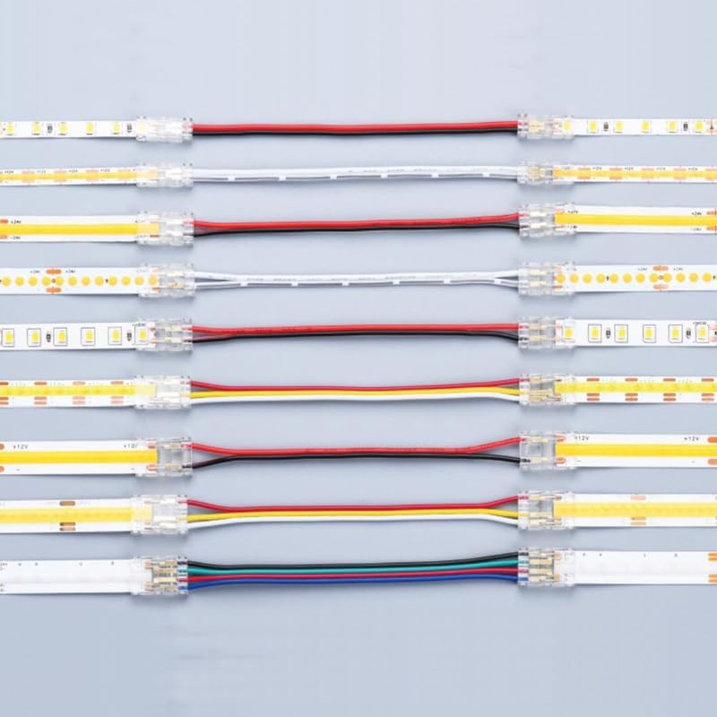 COB LED Connectors 5 8 10mm Connection Solderless For CCT FCOB RGB LED Strip Lights 2 3 4 Pin Connector Strip to Strip With Wire - (Color: OA3P-8-2, Package: 30PCS)
