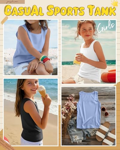 Image of 3 Pack Girls Square Neck Tank Tops