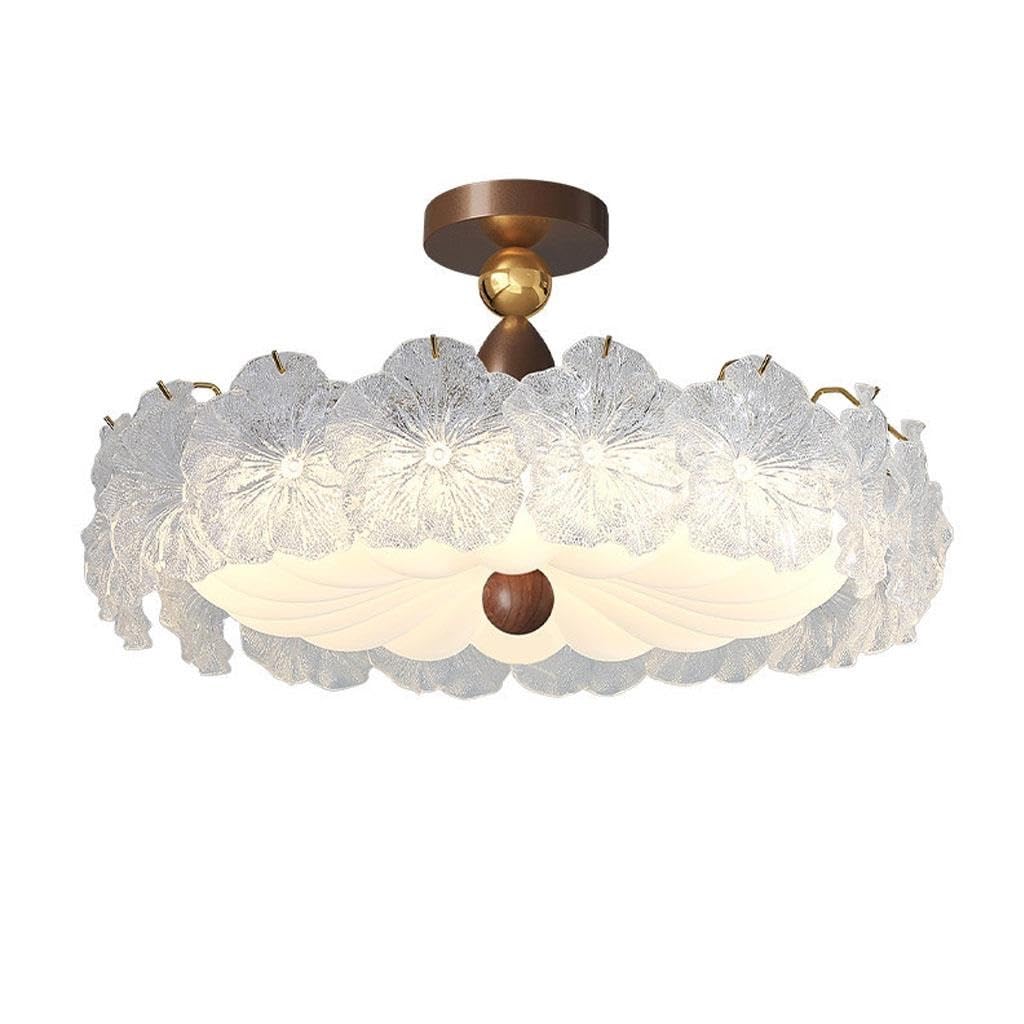 50 Cm LED Oświetlenie Sufitowe 3 Temperatury Barwowe Szklana Klosz Lampy Lampa Sufitowa W Kształcie Kwiatu Do Wnętrz Oprawa Sufitowa Retro Do Salonu Odpowiednie Do Sypialni Jadalni Gabinetu