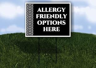 Allergy Friendly Options Here Formal 1 Single Sided 18x24 in. Yard Road Sign w/Stand