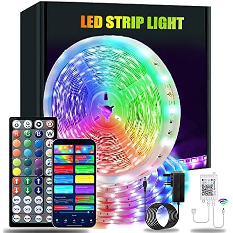 LATKRUU LED Strip Lights with Remote 20M, LED Lights for Bedroom Bluetooth RGB Lights Strip LED Tape Lights Music Sync Colour Changing Mood Light for Bedroom, Room, Christmas Decoration Cover