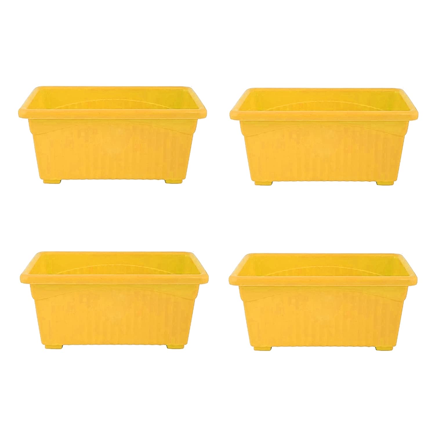 Go Hooked Rectangular Plastic Pots for Plants, Jupiter Flower Pots for Home, Window Display, Garden (Set of 4, Yellow) (35 x 18.5 x 15 cm) (B0BSR1LW3D) Amazon Price History, Amazon Price Tracker