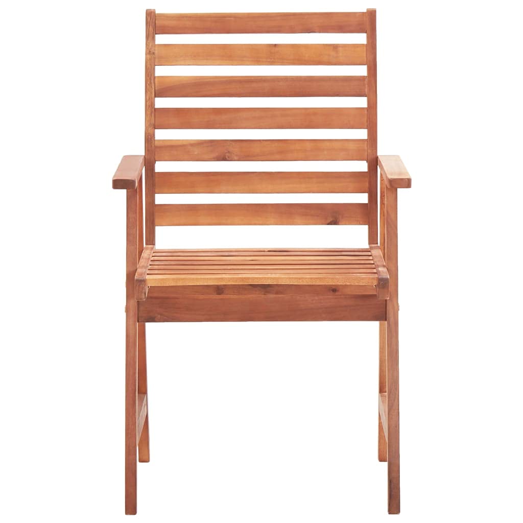 Zestaw 3 krzeseł ogrodowych z drewna akacjowego z kremowymi wodoodpornymi poduszkami, nowoczesny design do użytku na zewnątrz, idealne na taras, patio i do jadalni, na zewnątrz, do budowy