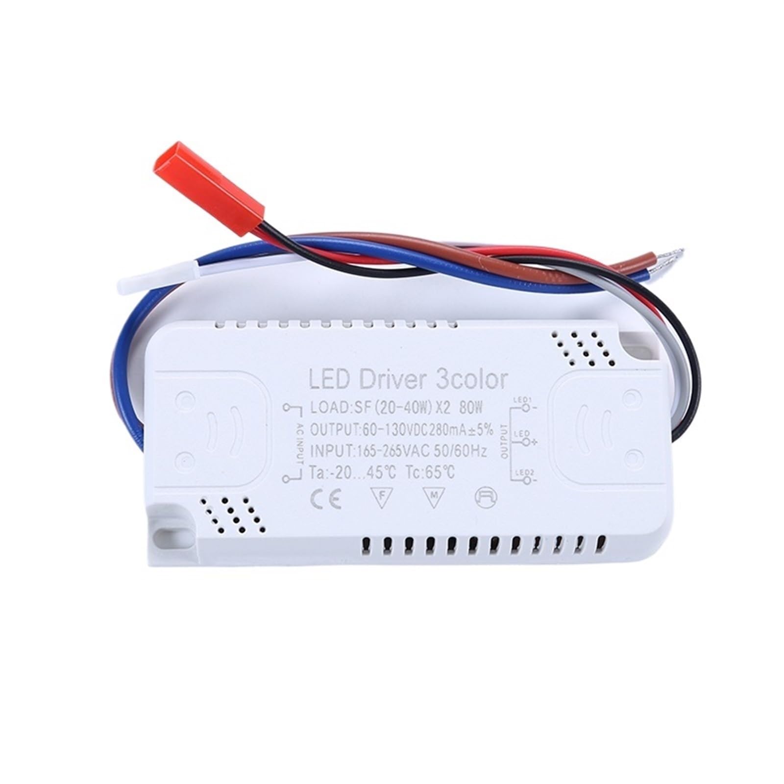 FCARUMIQP 3Colors LED Driver 12-24W/20-40W/30-50W/40-60W for Strip Power Input AC165-265V 220mA Unit Lighting-2((20-40W)-2)