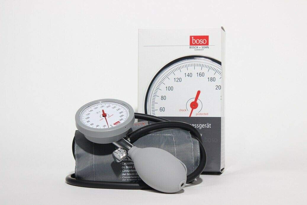 Boso K1 Tensiómetro mecánico con brazalete de velcro gris sin funda.