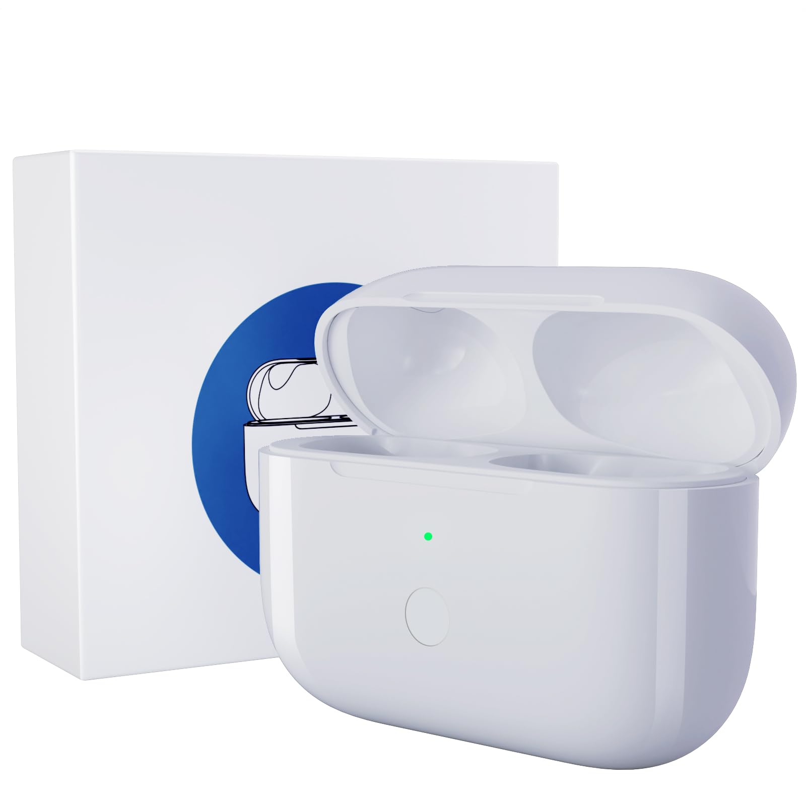 Uluck Kabelloses Ladecase Kompatibel mit AirPod 3. Generation, Wireless Charging Case Original Ersatz Replacement,Bluetooth Pairing Sync Button