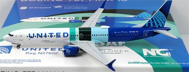 ACE HOBBY for NG Models for United Airlines for Boeing B737 MAX10 N27602 Explorer The Future is SAF 1:400 Aircraft Pre-Built Model