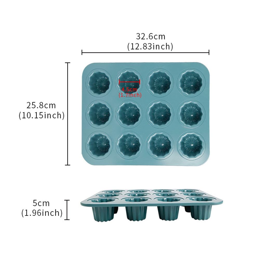 Poêle Canelé Antiadhésive À 12 Cavités, Moules Canelé En Acier Au Carbone Pour La Pâtisserie Française, Moules À Mini Gâteaux Et À La Crème