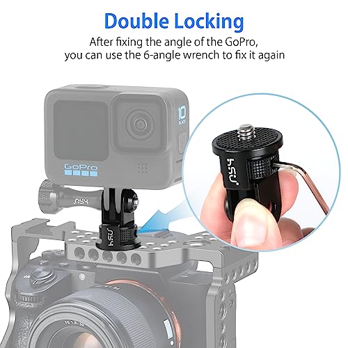 Image of HSU Aluminum Tripod Mount Adapter, 1 /4 inch 20 Mount for GoPro Hero 13 /12 /11 /10 /9 /8 /7, X4 /X3 /X2 /X /RS /R and Other Cameras (Black)