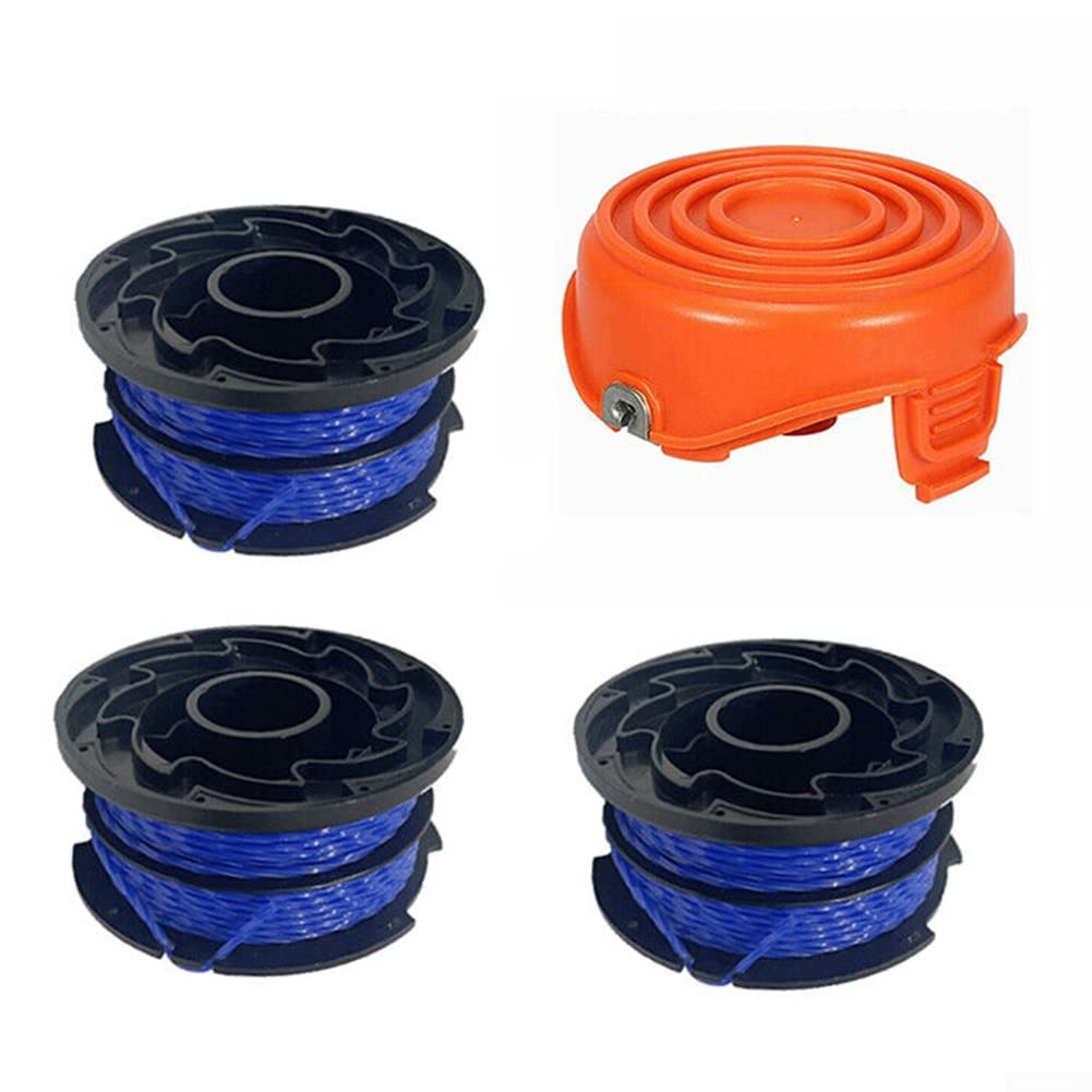 Daaxing Trimmer Spool Line and Cover Replacement Parts for Black & Decker GL350 GL546SC GL650SBC GL652 GL653 GL65 GL660 Grass Trimmer Accessories (1X Cap+3X Spool)