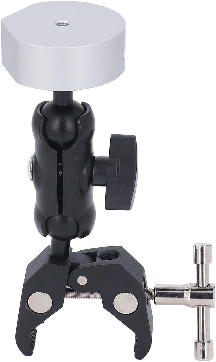 Adjustable Clamp Mount for Mini, Sturdy Strong Clamp with Dual Ball Head, Multifunctional Portable Bracket for Pole RV Trailer Yacht Balcony, Mobile, Ladder