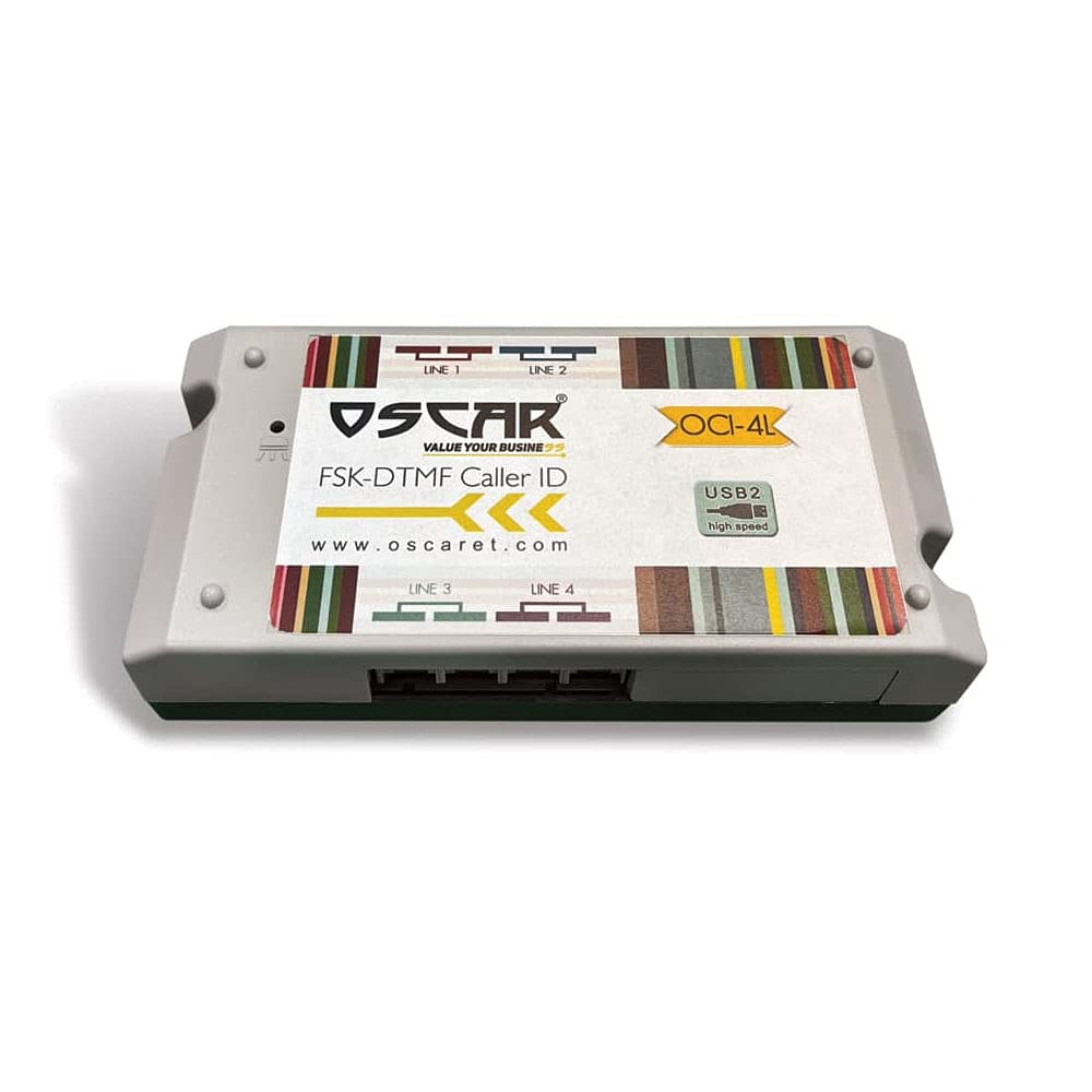 OSCAR Land Line Phone USB Caller ID, Call Waiting CallerID for Landline, Store Caller Number, Check Missed Calls Call Status Fixed Line, SDK API for C#, VB, Delphi, DLL, Android (4 Line)