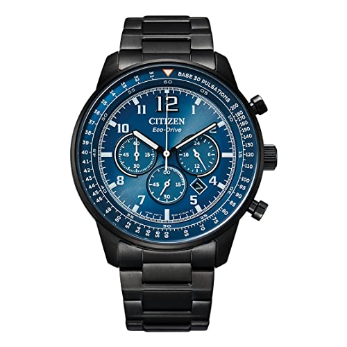 Image of Citizen Stainless Steel Analog Blue Dial Black Strap Men's Watch-Ca4505-80L