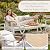 Aluminum Patio Sectional Furniture Set,4 piece Patio Conversation Sets Outdoor Patio Furniture Set Sofa with Coffee Table & Washable Cushions White