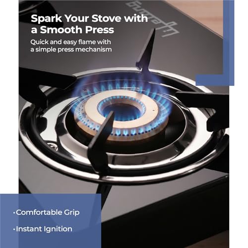 Image of Lifelong 3 Burner Gas Stove with Gas Lighter | Modern Glass Stove with 6mm Toughened Glass | High-Efficient Manual Ignition Cooktop | ISI Certified & LPG Compatible | 360 Flexible Gas Inlet (Black)