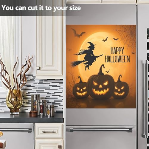 Halloween Witch Pumpkin Bats Dishwasher Magnet Cover Kitchen Halloween Decorative Reusable Dishwasher Cover Decal for Home Appliances Cabinets Panel 23x26 Inches by Jelcorar - Used condition - Image 6