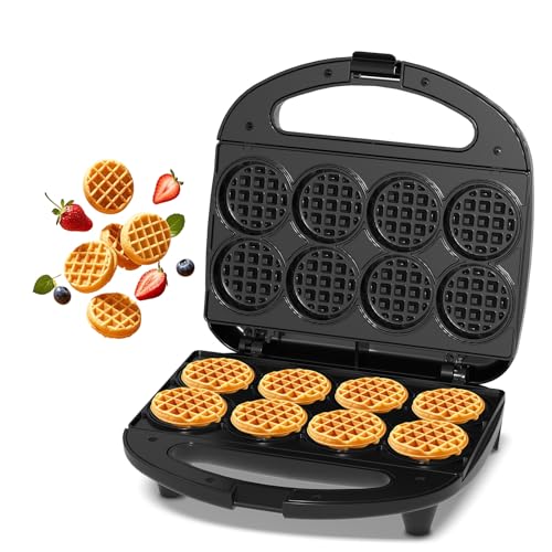 YASHE Multi Mini Waffle Maker, plancha para gofres, hornear 8 x 5 cm pequeños gofres, perfecto para...