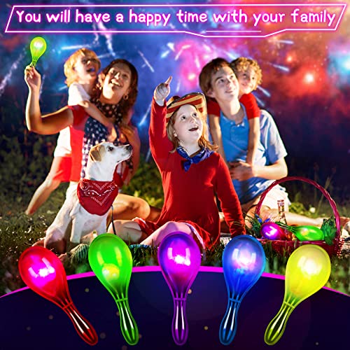 Maracas Fiesta Party Favors 6.3 Inch Light Up Mini Plastic Maracas For Kids Led Flashing Shaker Neon Mexican Decorations Noisemaker For Cinco De Mayo Fiesta Themed Birthday Party Decor (10 Pcs) #TOP4