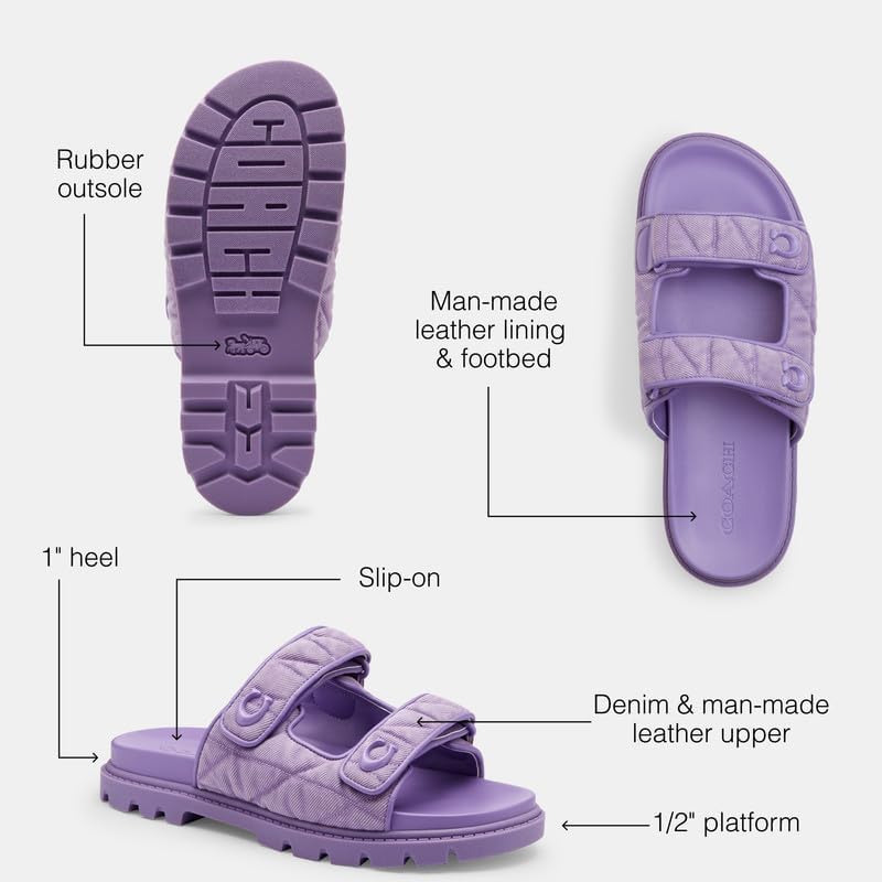 COACH womens Sculpted C Double Banded Sandal - Image 3