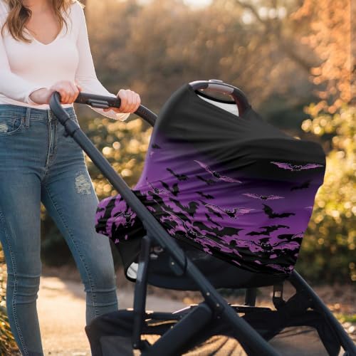 Image of Halloween Car Seat Covers Baby Carseat Canopy Carrier Cover, Bat