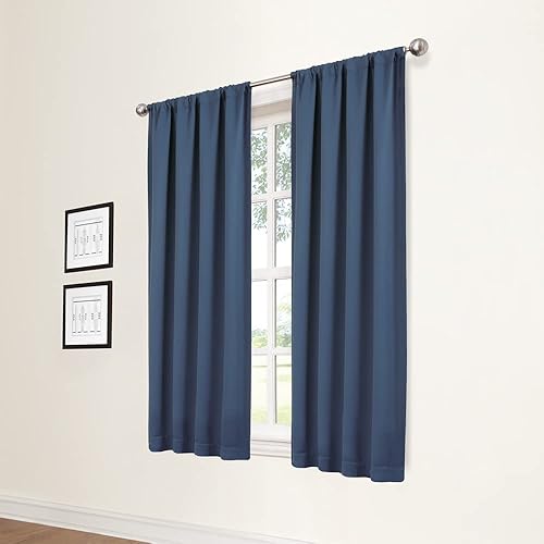 Miniatura 8 de Merryfeel Cortinas opacas para ventana, bolsillo para barra, oscurecimiento de la habitación, reducción de luz y ruido, cortinas con aislamiento