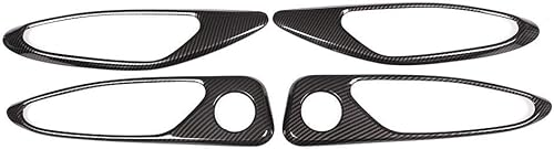 Miniatura 4 de YIWANG Cubierta de marco de manija de puerta interior de automóvil ABS 4 piezas para Alfa Romeo Giulia 2016-2020 Accesorios de automóvil (fibra de