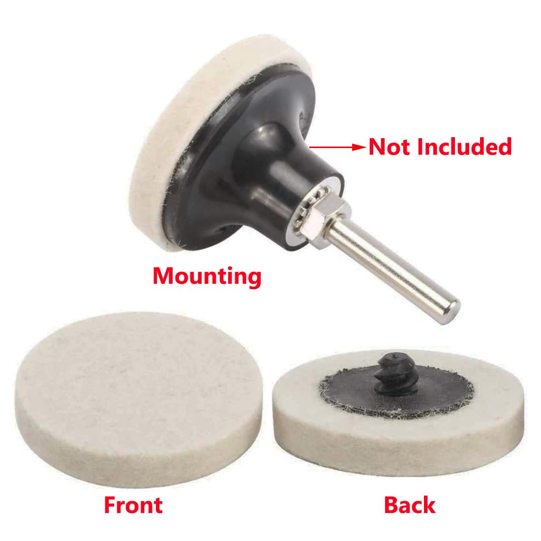 30 Pcs 2" Wool Felt Discs, 2 Inch Compressed Wool Fabric Quick Change Disc Roll Lock Surface Conditioning Buffing Pads for Polishing and Buffing Projects